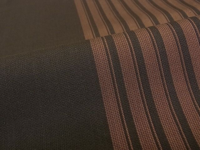 平和屋本店●極上 男性 本場黄八丈 黒八丈 紬 綾織 間道 逸品 CZAA0185s4