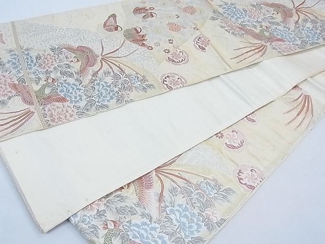 平和屋着物◎六通柄袋帯 唐織 花鳥文 金糸 逸品 CAAD1688th