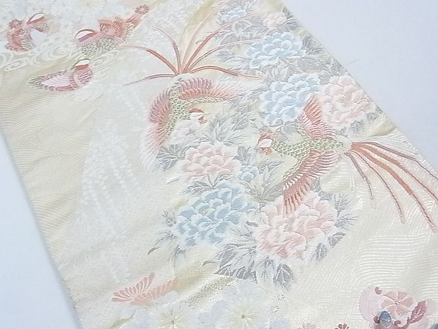 平和屋着物◎六通柄袋帯 唐織 花鳥文 金糸 逸品 CAAD1688th