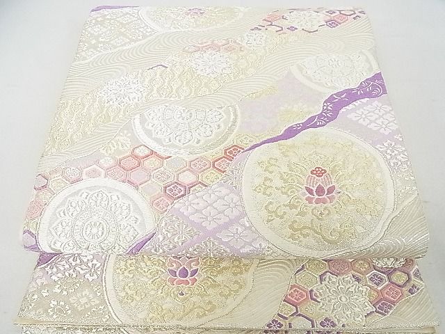 平和屋着物◎六通柄袋帯 道長吉祥花文 金銀糸 逸品 DAAE4003ox