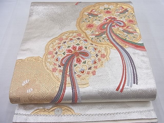 平和屋着物■六通柄袋帯 唐織 鏡裏文様 金銀糸 逸品 BAAE4220ea