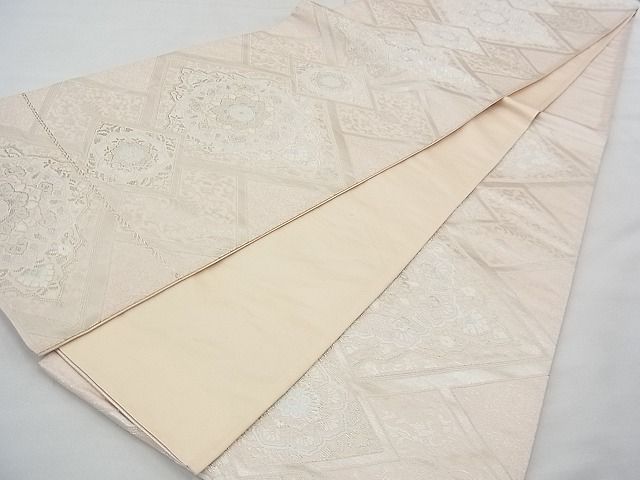 平和屋着物◎六通柄袋帯 唐織 花菱文 銀糸 逸品 BAAE3146jm