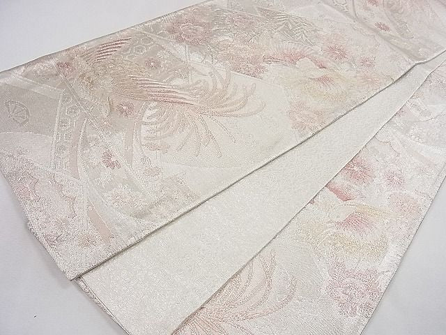 平和屋着物◎900佐賀錦 六通柄袋帯 鴛鴦花文 金銀糸 逸品 CAAD8794ou