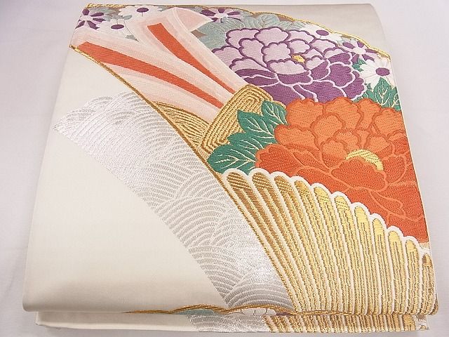 平和屋着物◎六通柄袋帯 唐織 束ね熨斗花文 金銀糸 逸品 CAAD1351eg
