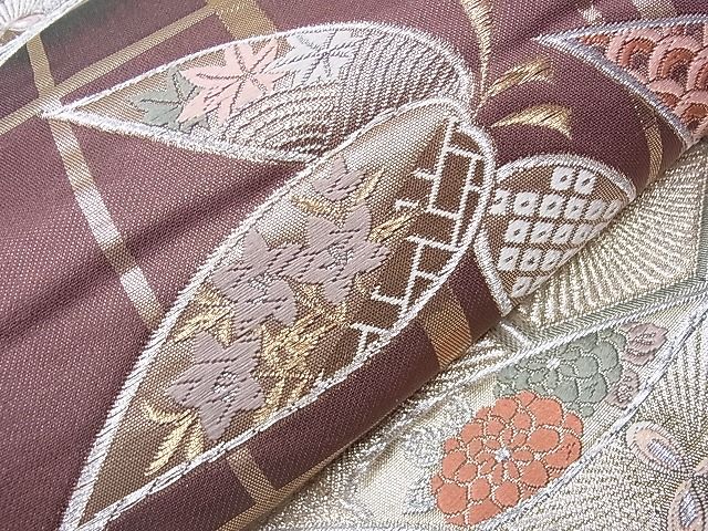 平和屋着物■六通柄袋帯 唐織 草花亀甲文 金銀糸 逸品 CAAD7661hy