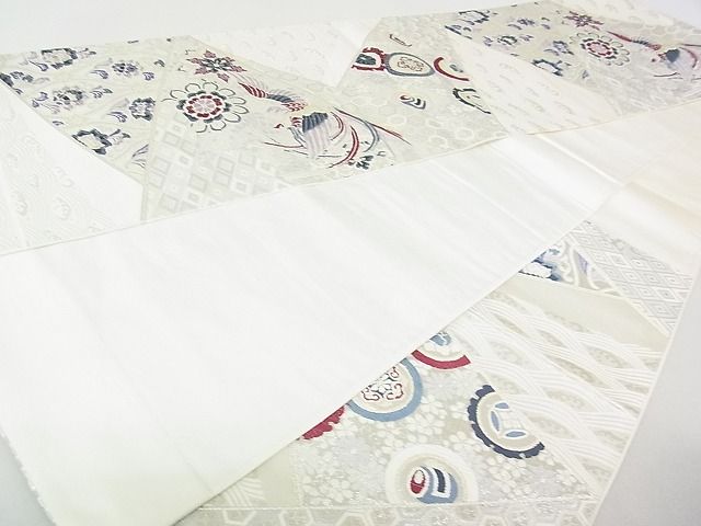 平和屋着物◎六通柄袋帯 裂取小袖華文 金銀糸 逸品 DAAD8210cm