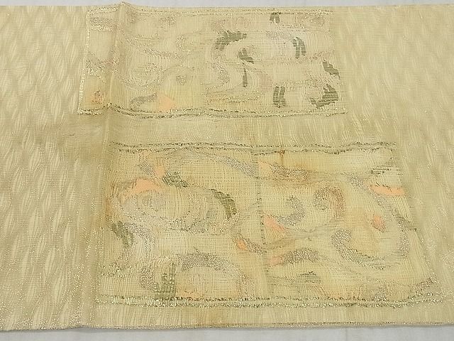 平和屋着物■夏物 六通太鼓柄袋帯 櫛織 唐草文 金糸 逸品 DAAE7003ea