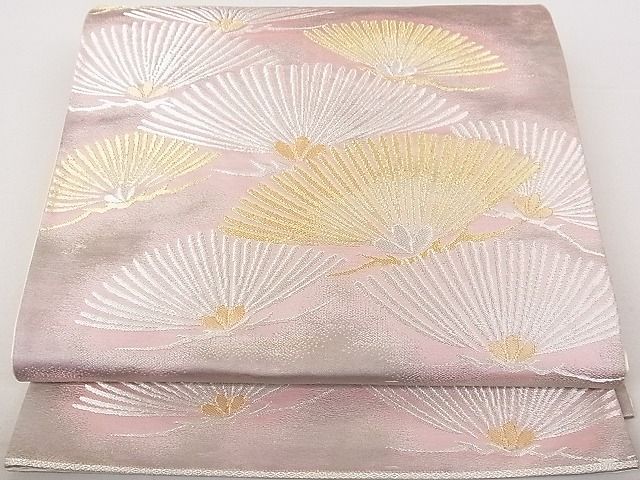平和屋着物◎六通柄袋帯 若松葉文 金銀糸 逸品 DAAE0189yyy