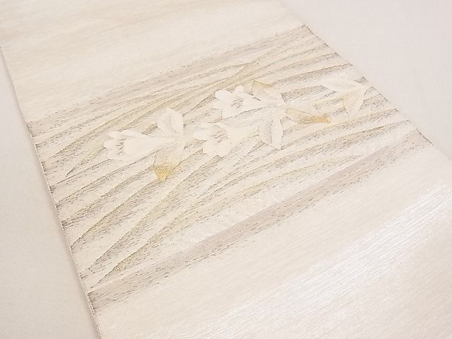 平和屋着物◎太鼓柄袋帯 流水草花文 金銀糸 逸品 DAAE0243yyy