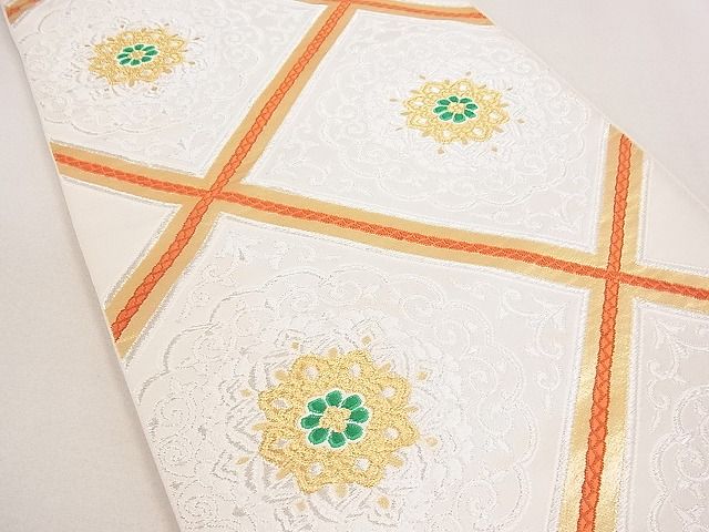 平和屋着物◎六通柄袋帯 正倉院花文 金銀糸 逸品 DAAE0265yyy