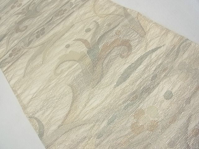 平和屋着物■夏物 六通柄袋帯 草花文 金糸 逸品 CAAD4700tx