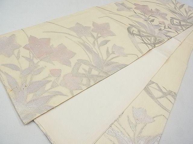 平和屋着物■夏物 六通柄京袋帯 籬桔梗文 銀糸 逸品 CAAD4728tx
