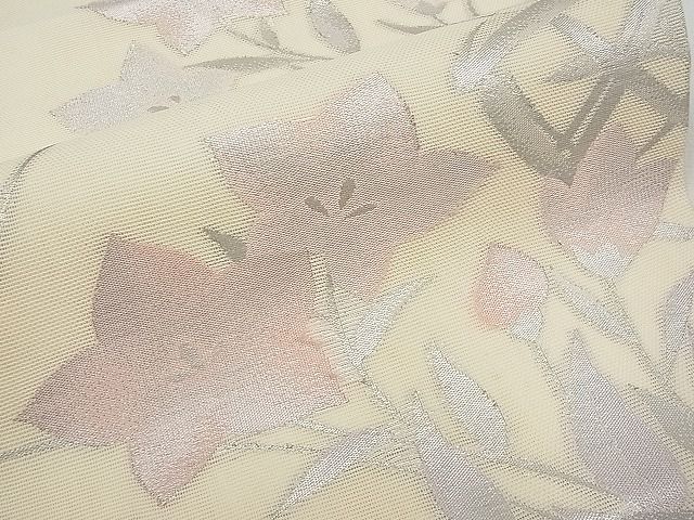 平和屋着物■夏物 六通柄京袋帯 籬桔梗文 銀糸 逸品 CAAD4728tx