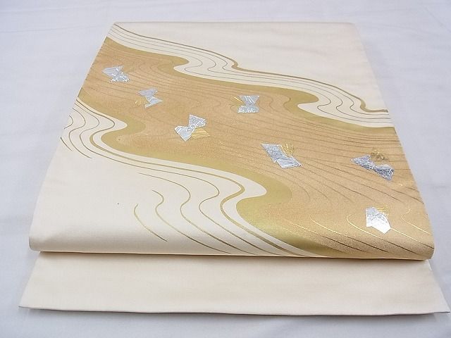 平和屋着物◎太鼓柄袋帯 箔散らし 金銀彩 逸品 BAAE2568ph