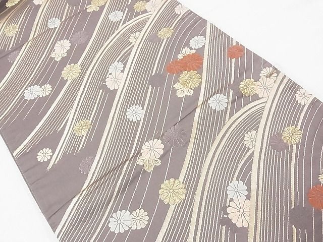 平和屋着物◎六通柄袋帯 唐織 菊水文 金糸 逸品 BAAE5523ns