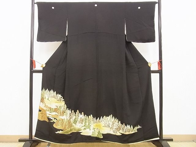 平和屋着物■豪華黒留袖 雲重ね樹林文 金彩 逸品 BAAE2110xi