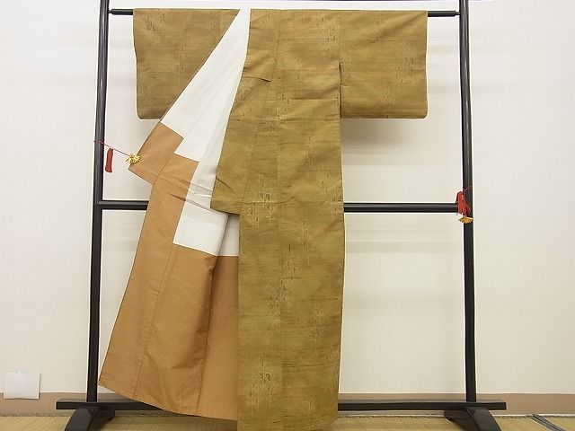 平和屋着物■上質な紬 樹林文 暈し染め 逸品 BAAE8809xi