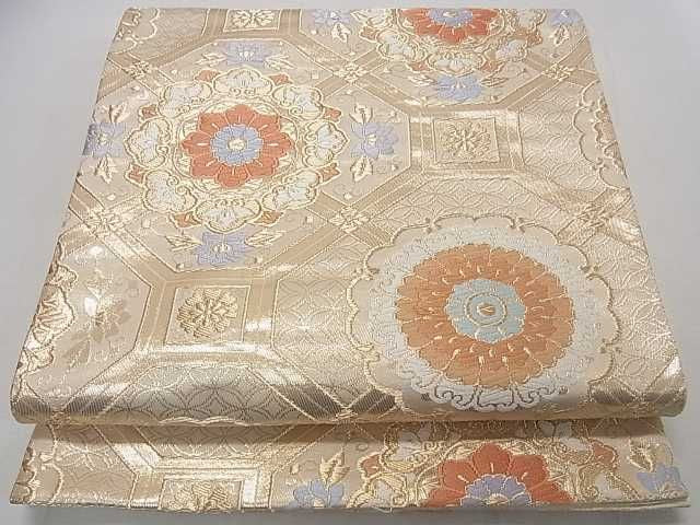 平和屋着物◎六通柄袋帯 蜀江花文 金糸 逸品 DAAE1692ma
