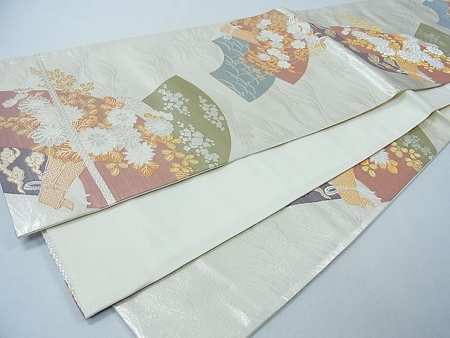 平和屋着物◎六通柄袋帯 地紙花束ね文 金銀糸 逸品 CAAD1878in