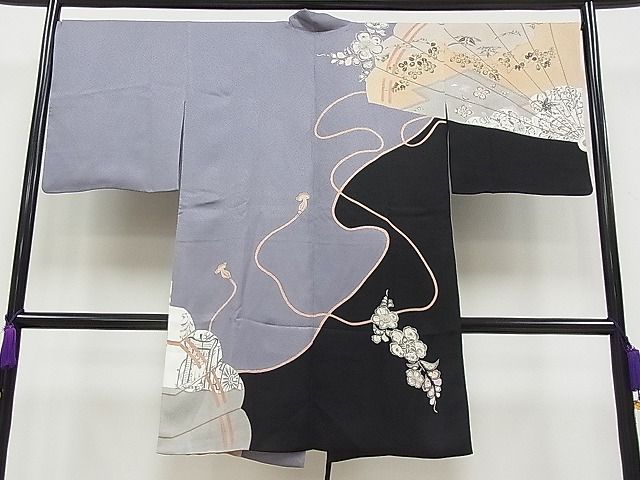 平和屋本店■極上 道中着 ロング丈 辻が花 手描き 逸品 CYAA0013s4