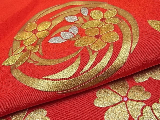 平和屋本店■希少 秋山章 打掛 七五三 7歳 十三参り 女の子 祝着 舞蝶花丸文 金銀彩 逸品 CYAA0039s4