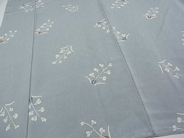 平和屋本店■極上 人間国宝 芹沢けい介一番弟子 下平清人 小紋 草花文 鬼しぼ縮緬 逸品 未使用 CYAA0055s4