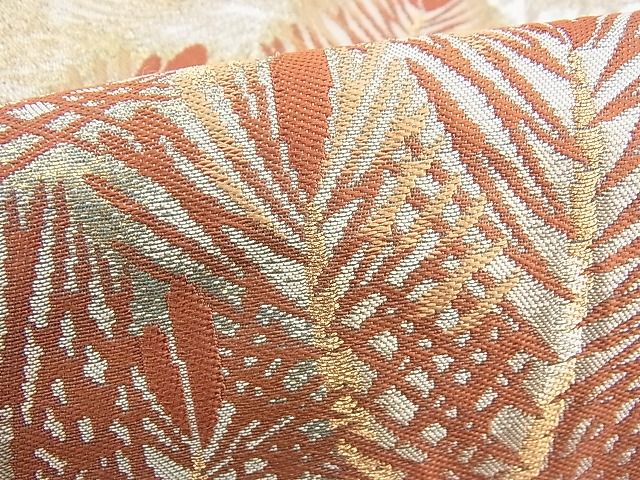 平和屋着物■六通柄袋帯 唐織 若松葉 金糸 逸品 BAAE9528fk