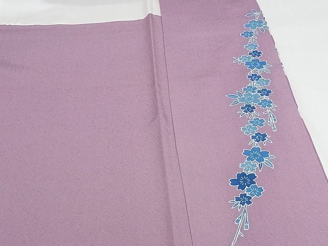 平和屋本店●極上 人間国宝 五代 田畑喜八 訪問着 駒刺繍 枝垂れ花文 金糸 正絹 逸品 未使用 KAAA1011kk4