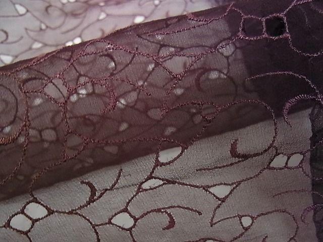 期間限定セール30%off■極上 オーガンジー 道中着 スリーシーズン 春夏秋 塵除け 花唐草文 正絹 逸品 KAAA1021kk4