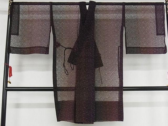 期間限定セール30%off■極上 オーガンジー 道中着 スリーシーズン 春夏秋 塵除け 花唐草文 正絹 逸品 KAAA1021kk4