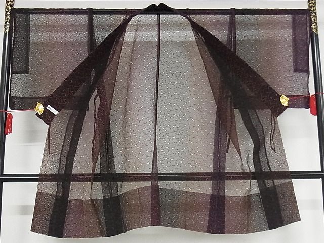 期間限定セール30%off■極上 オーガンジー 道中着 スリーシーズン 春夏秋 塵除け 花唐草文 正絹 逸品 KAAA1021kk4