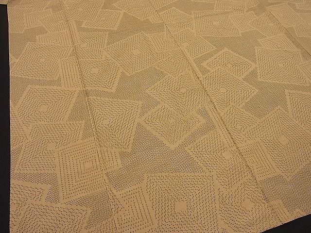 平和屋着物■上質な紬 単衣 色紙吉祥文 逸品 BAAE5313fw