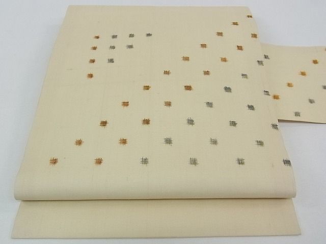 期間限定セール35%off■極上 夏物 銀座もとじ 九寸名古屋帯 絣文様 たとう紙付き 逸品 CZAA0239s4