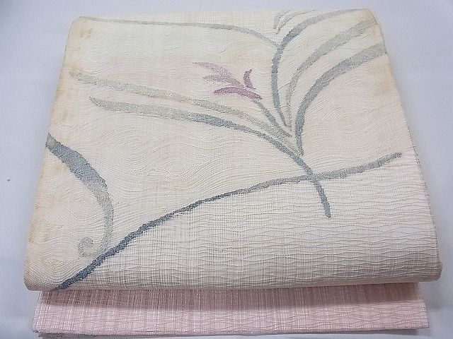 平和屋着物■夏物 太鼓柄袋帯 草花文 金糸 逸品 CAAD9898th