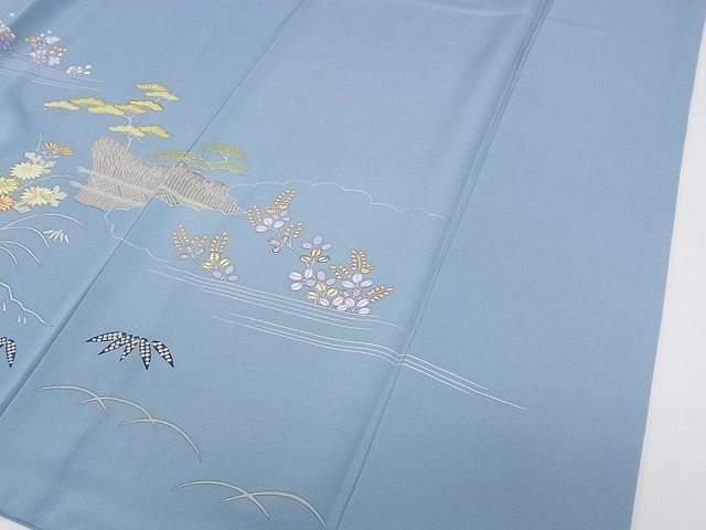平和屋本店■極上 創業460年・千總 訪問着 刺繍 草花文 金彩 逸品 CZAA0251s4