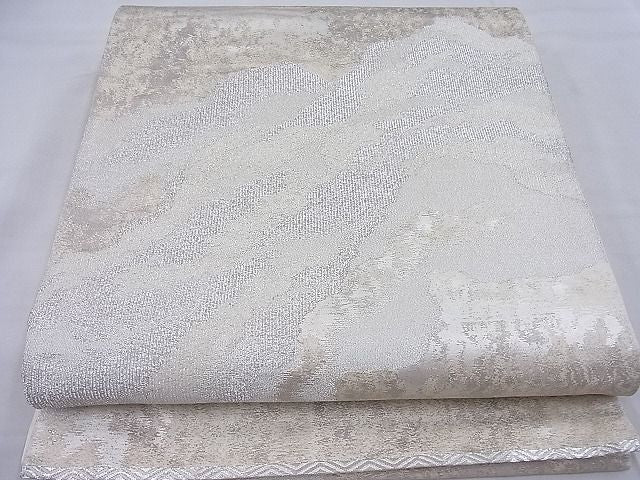 平和屋着物◎六通柄袋帯 綿彩つづれ 霞文 銀糸 逸品 BAAE4351ea