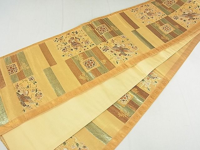平和屋着物■六通柄袋帯 花鳥唐草文 金糸 逸品 DAAD3714sf