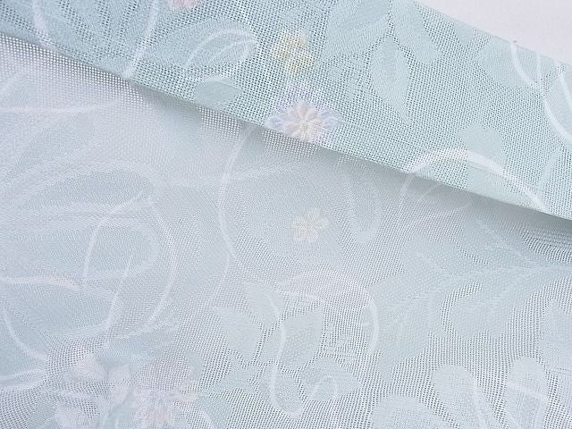 平和屋本店▽極上 スリーシーズン 春夏秋 塵除け 紋紗長羽織 草花文 反端付き 逸品 未使用 BAAF0418zb4
