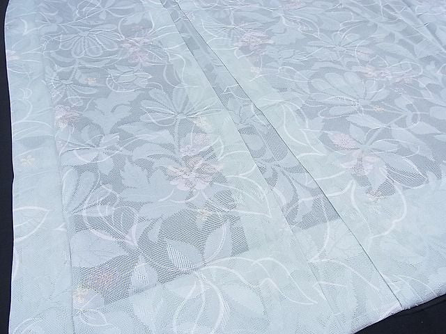 平和屋本店▽極上 スリーシーズン 春夏秋 塵除け 紋紗長羽織 草花文 反端付き 逸品 未使用 BAAF0418zb4