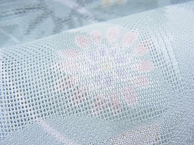 平和屋本店▽極上 スリーシーズン 春夏秋 塵除け 紋紗長羽織 草花文 反端付き 逸品 未使用 BAAF0418zb4