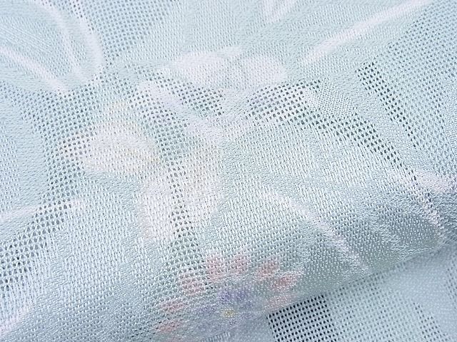 平和屋本店▽極上 スリーシーズン 春夏秋 塵除け 紋紗長羽織 草花文 反端付き 逸品 未使用 BAAF0418zb4