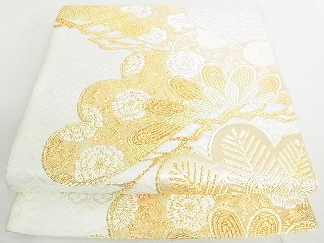 平和屋着物◎六通柄袋帯 花松文 金糸 逸品 DAAD4983sa