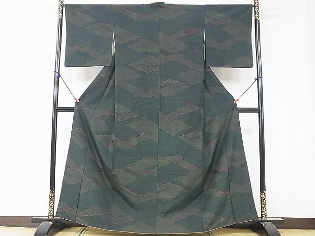 平和屋着物■上質な紬 幾何学文様 逸品 DAAD8771ya