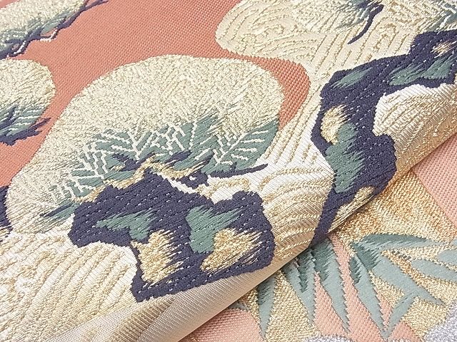 平和屋着物■六通柄袋帯 地紙流水松竹梅 金糸 逸品 CAAD7737hy
