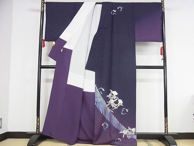 平和屋本店●極上 金彩友禅 卓越技能者・名工・和田光正 訪問着 舞花文 暈し染め 金通し地 正絹 逸品 KAAA1078kk4
