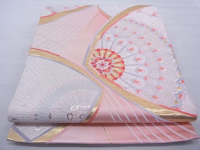 平和屋着物◎六通柄袋帯 唐織 正倉院花文 金銀糸 逸品 BAAF5407cm