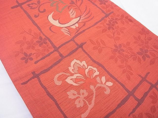 平和屋着物◎六通柄袋帯 明日香 花鳥文 逸品 BAAF5456cm