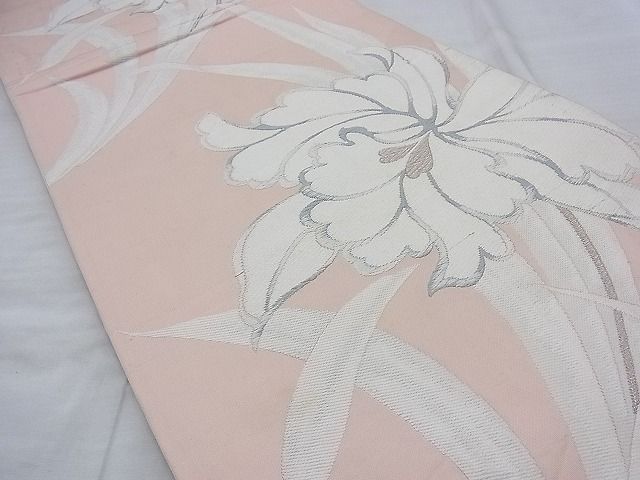 平和屋着物◎六通柄袋帯 唐織 草花文 銀糸 逸品 BAAE7636du
