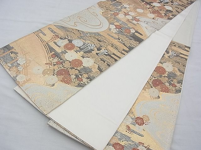 平和屋着物◎九百佐賀錦 六通柄袋帯 蒔絵 金銀糸 逸品 BAAE7670du