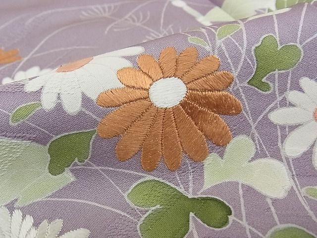 平和屋本店■極上 京都祇園の老舗 ぎをん齋藤 訪問着 刺繍 草花文 たとう紙付き 逸品 CZAA0317s4